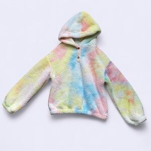 7/$20 Kids Tie-Dye Fuzzy Hooded Sweatshirt